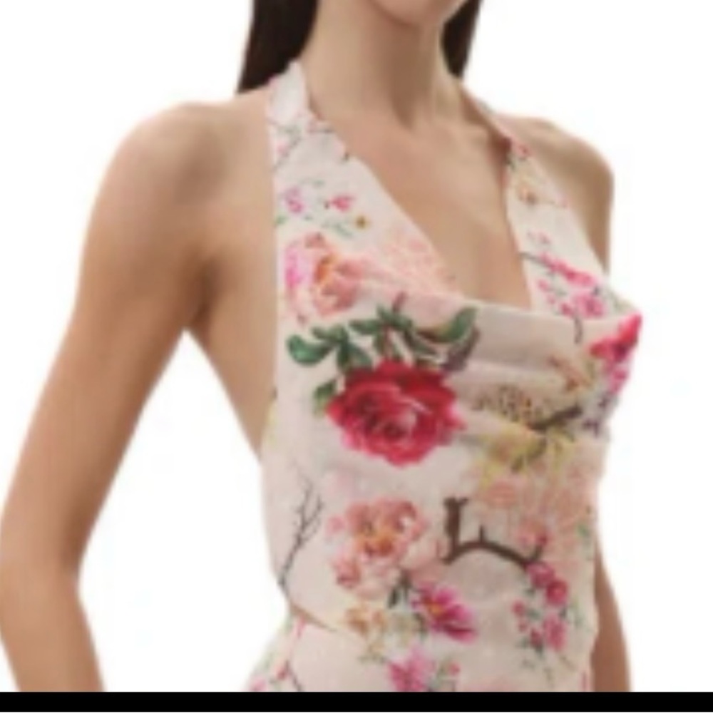 AFRM Pink Floral Sheer top